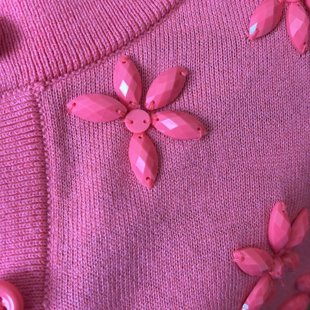Women's Kate Spade Coral beaded Cardigan Sweater medium - Picture 8 of 12